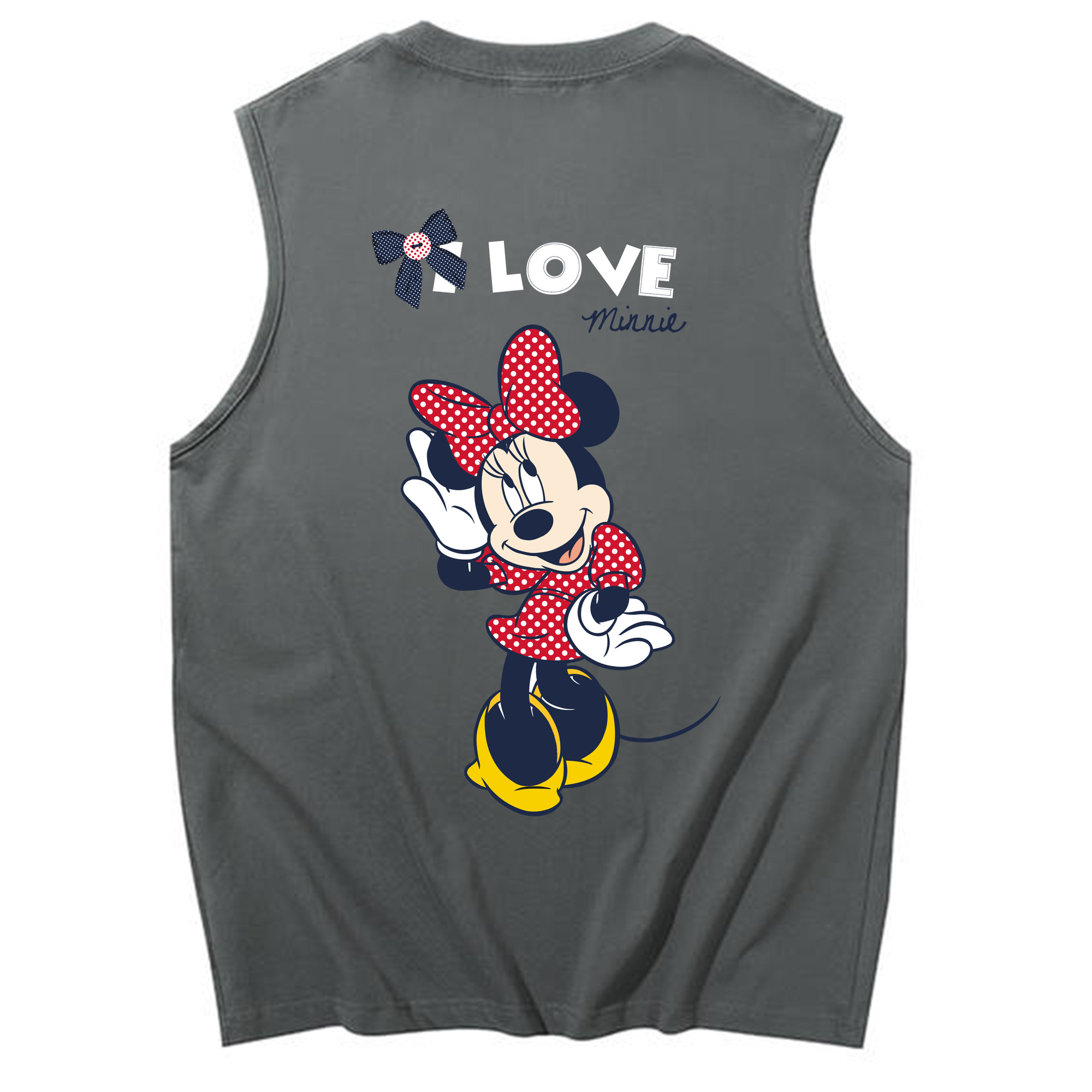 ミッキーマウス Mickey Mouse コットン100％タンクトップ（背面プリント）
